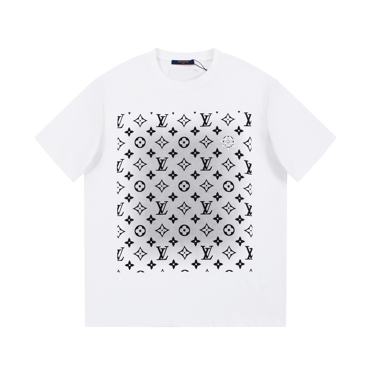 Louis Vuitton Abbigliamento T-Shirt Nero Bianco Unisex Cotone Fashion