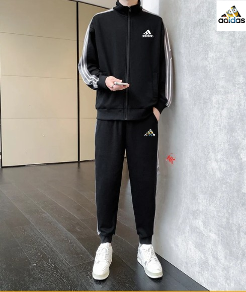 M~4XL 阿迪达斯Adidas运动休闲圆领卫衣长裤套装