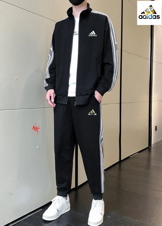 M~4XL 阿迪达斯Adidas运动休闲圆领卫衣长裤套装