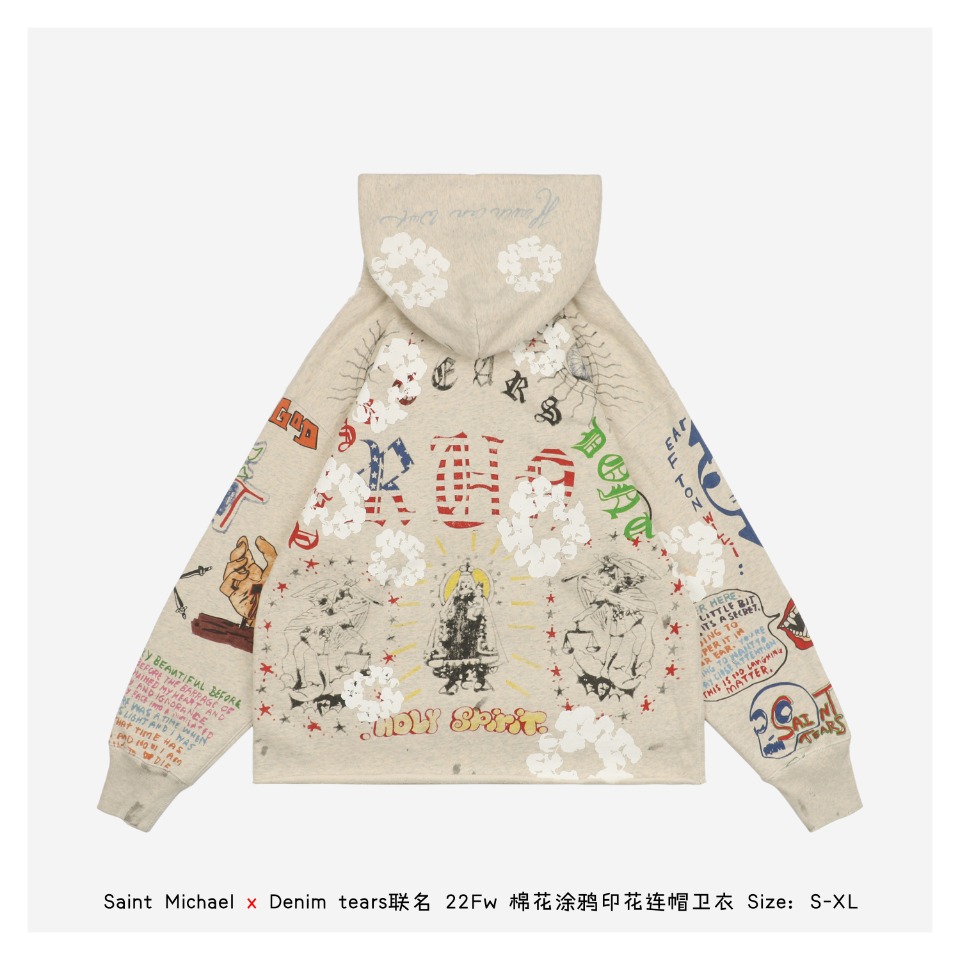 Size Standard 123718 Saint Michael x Denim tears Co-Branded 22Fw Cotton Graffit
