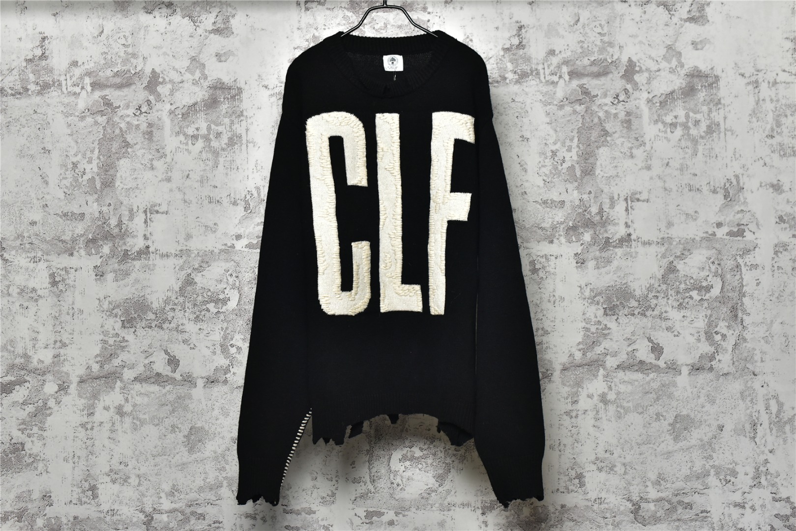 Street item 123723 Saint Michael 22Fw CLF Letter jacquard hand embroidered crew