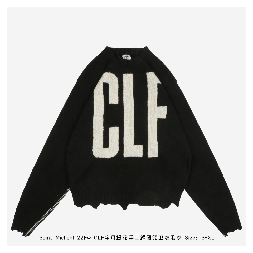 Size Standard 123723 Saint Michael 22Fw CLF Letter Jacquard Hand Embroidered Cr