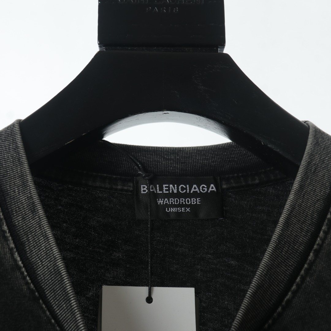 200 Balenciaga/巴黎世家BLCG 前后胶带字母印花水洗短袖T恤