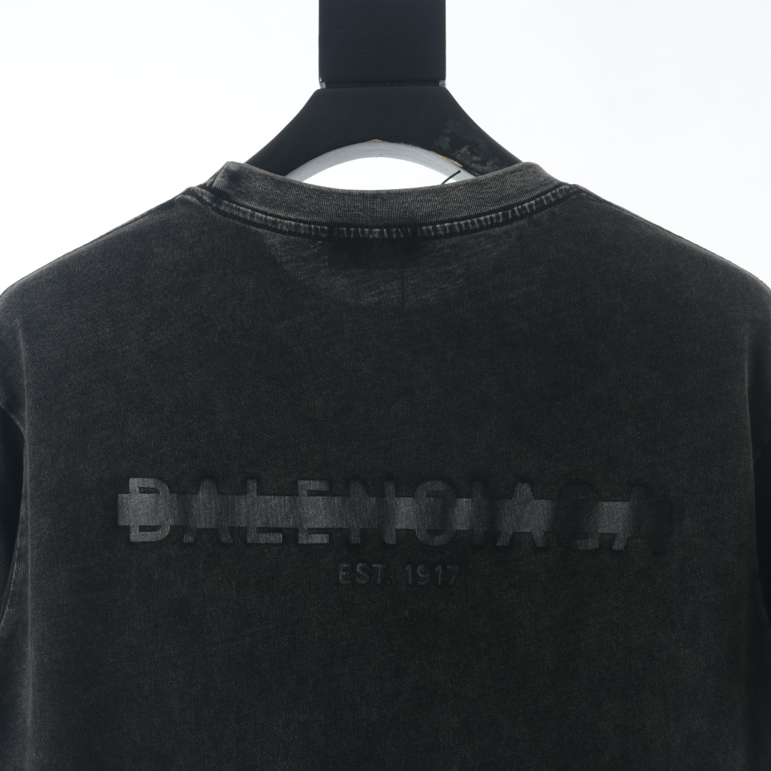 200 Balenciaga/巴黎世家BLCG 前后胶带字母印花水洗短袖T恤