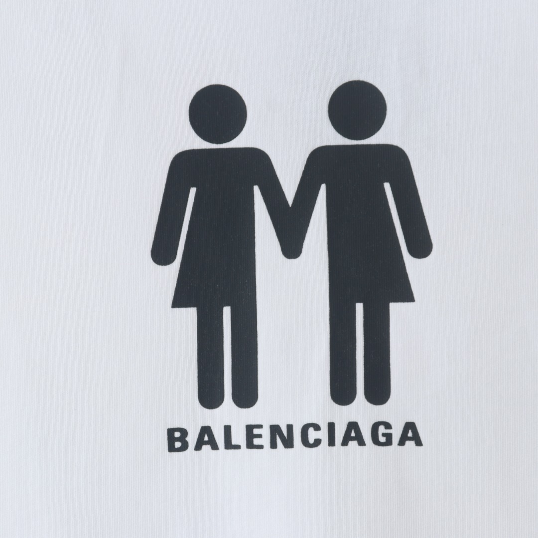 160 BALENCIAGA/巴黎世家BLCG 双人多国国旗印花短袖T恤