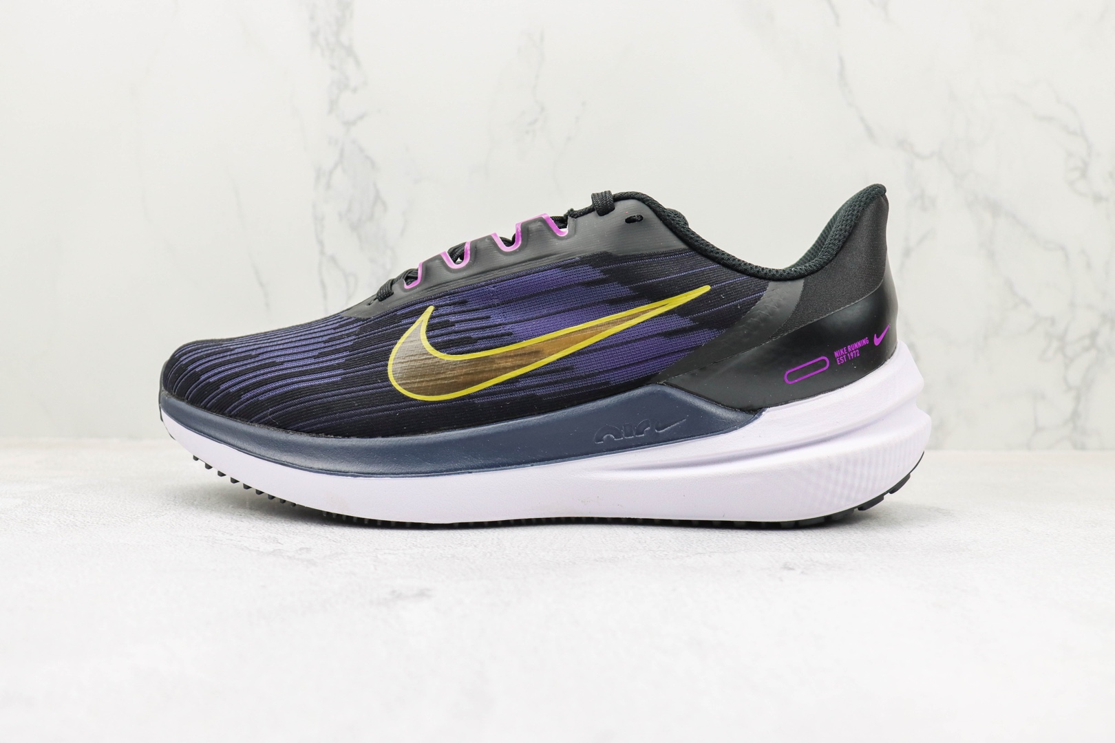Nike Zoom Winflo 9 Black/Blue Running Shoes - Cushioned, Anti-Slip, Durable 2 o 1gp8f6niropdbmj15o0m7j1h8g1a
