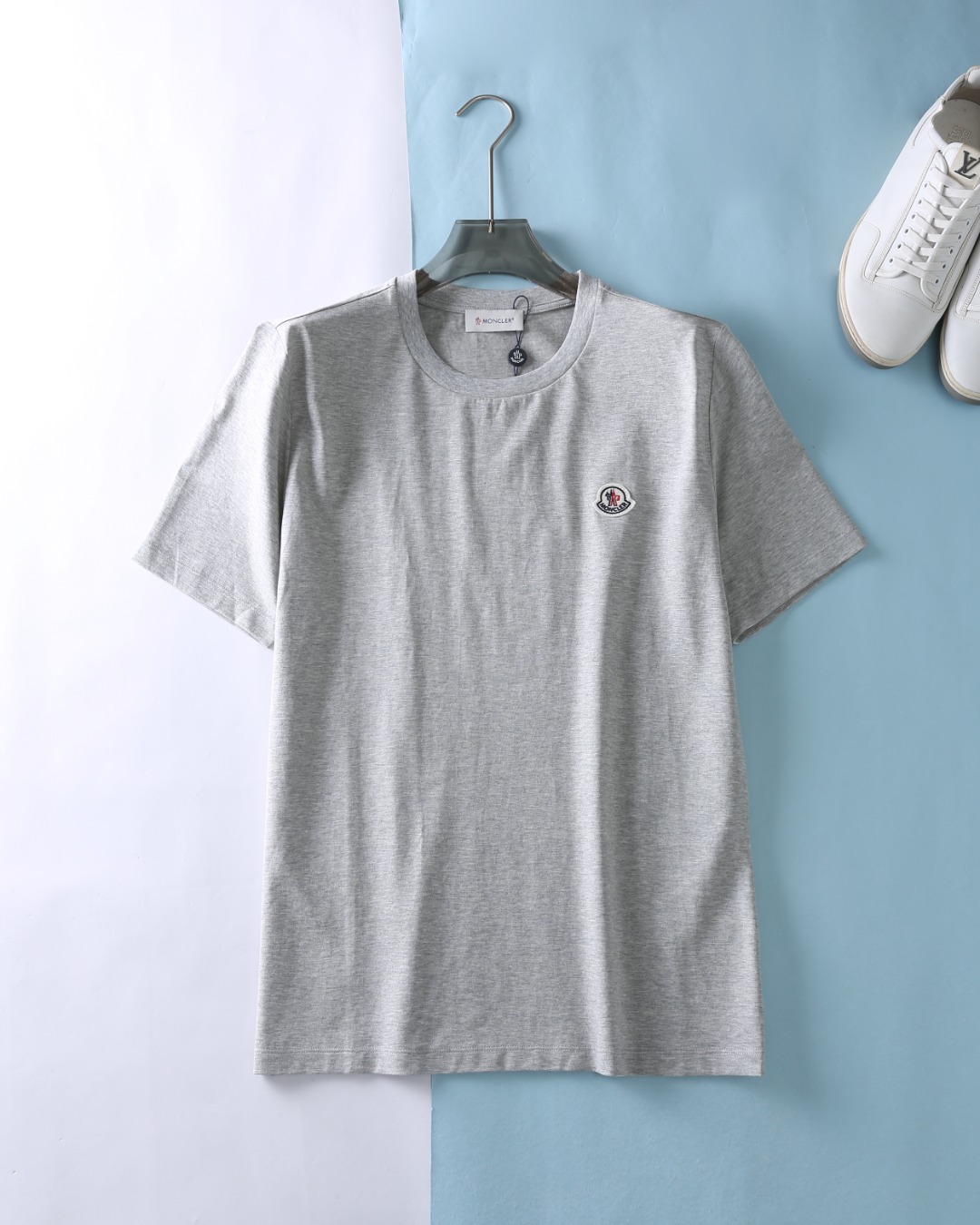 Abbigliamento T-Shirt Nero Grigio Bianco Ricamo Uomini Cotone Lana Collezione Primavera/Estate Maniche corte