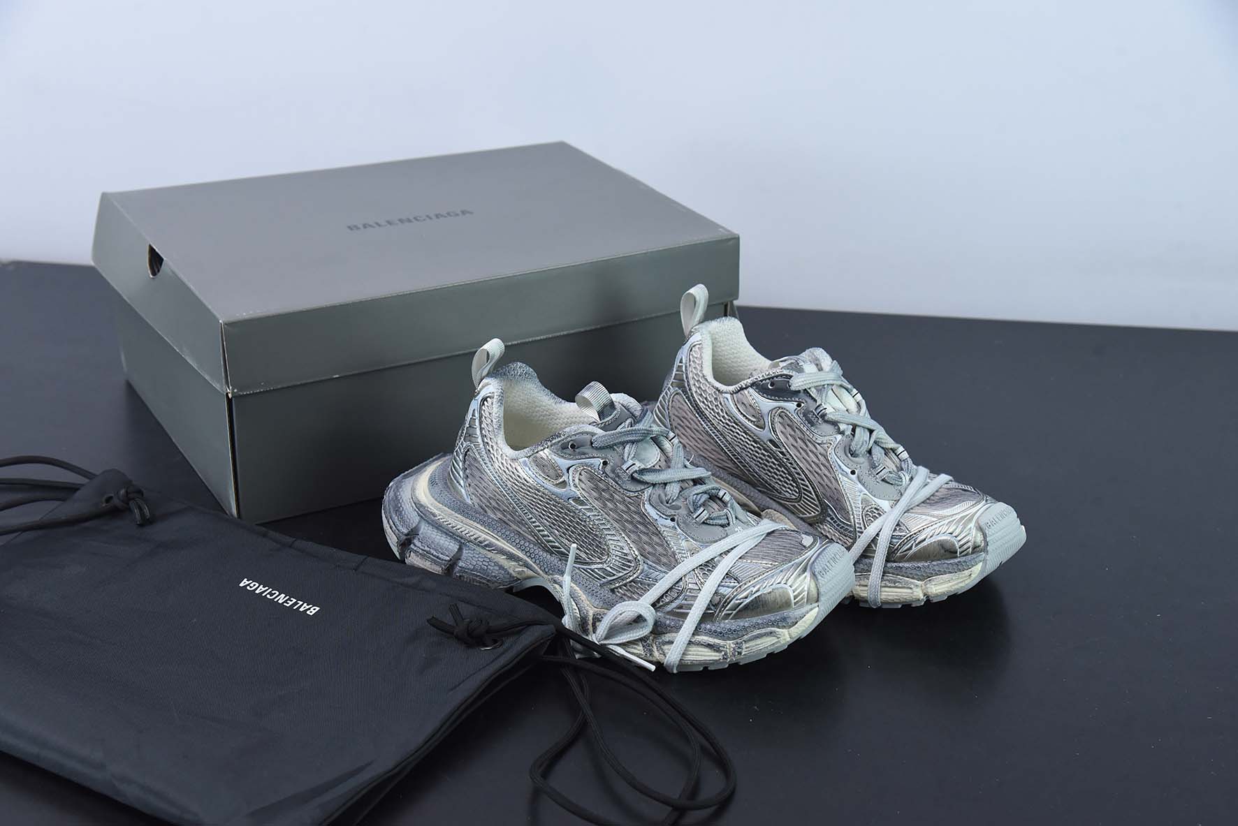 BALENCIAGA 3XL Sneakers 巴黎世家十代网布系带低帮走秀复古老爹鞋