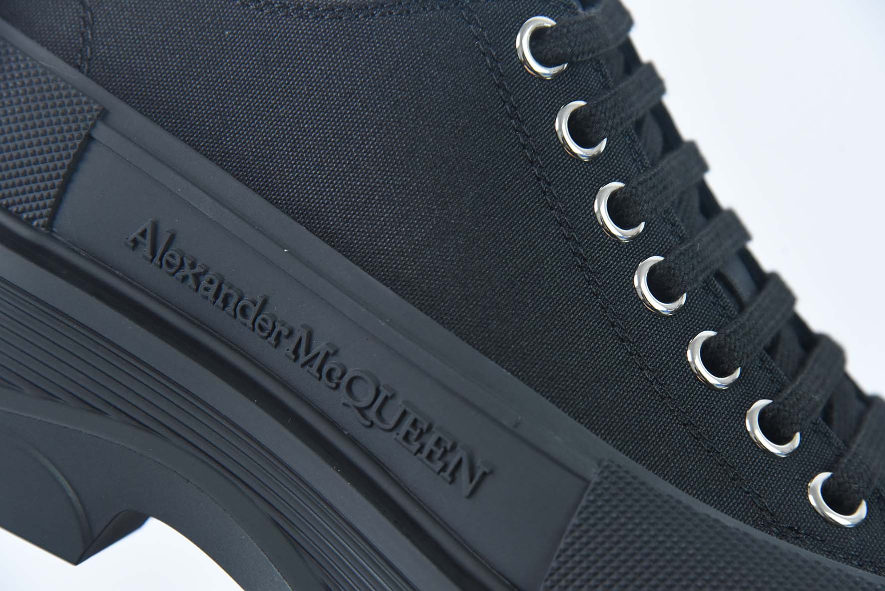 AlexanderMcQueen/亚历山大麦昆松糕鞋厚底增高帆布鞋
