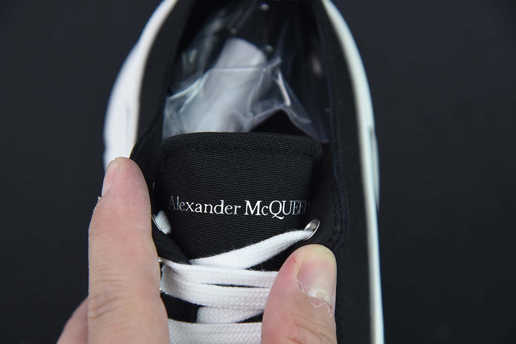 AlexanderMcQueen/亚历山大麦昆松糕鞋厚底增高帆布鞋