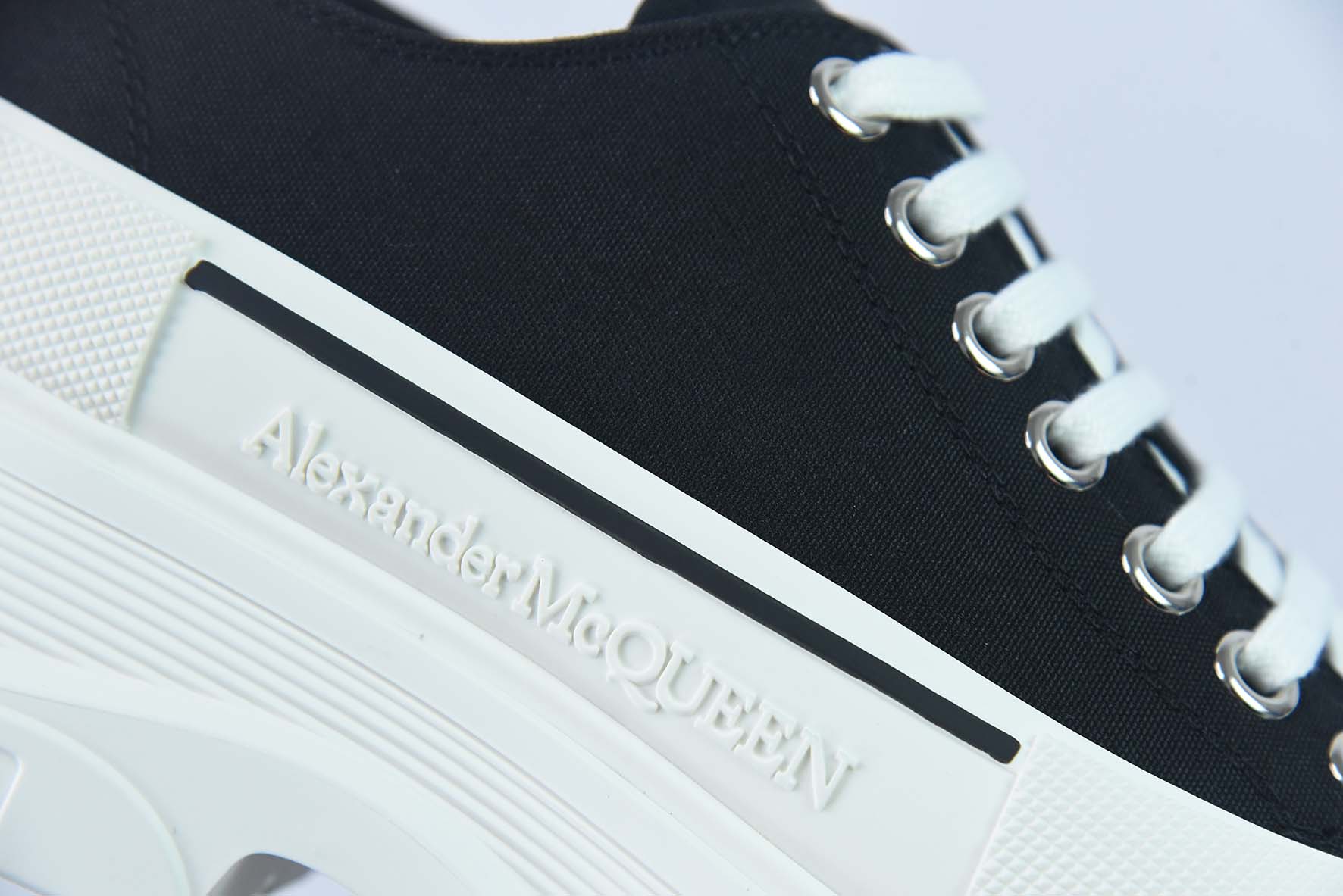 AlexanderMcQueen/亚历山大麦昆松糕鞋厚底增高帆布鞋