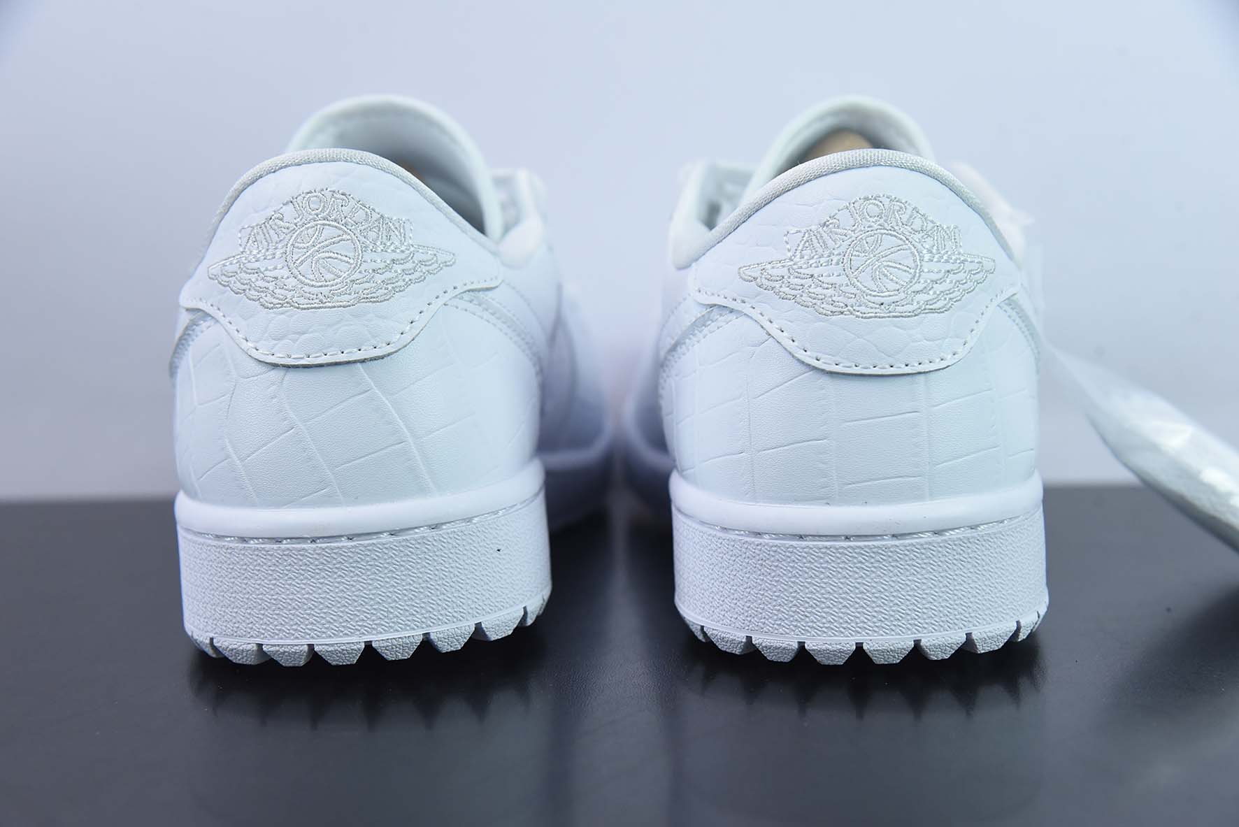 NK Air Jordan 1 Low Golf"Croc Pack"AJ1乔丹一代高尔夫版系列低帮经典复古文化休闲运动鞋“全白鳄鱼纹”DD9315-110