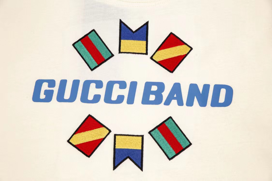 160 Gucci 古驰 Gucci Band 旗帜刺绣大Logo短袖