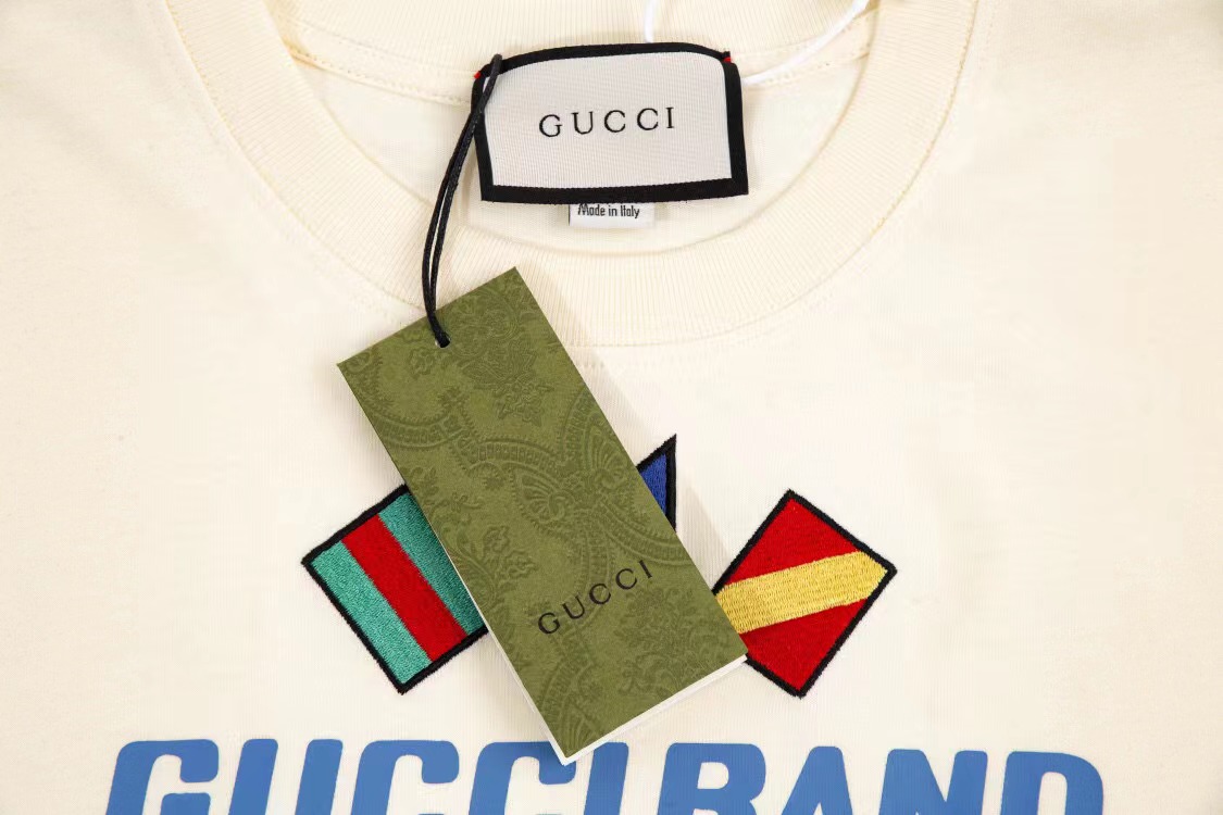 160 Gucci 古驰 Gucci Band 旗帜刺绣大Logo短袖