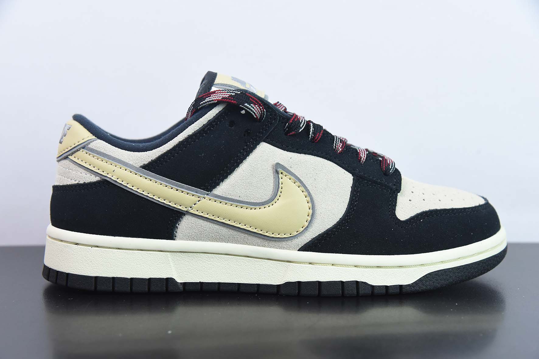 HSG97269346B 纯原版本 Nike Dunk Low 米白黑 全绒 低帮 复古休闲运动板鞋货号：DV3054-001 尺码：36-46