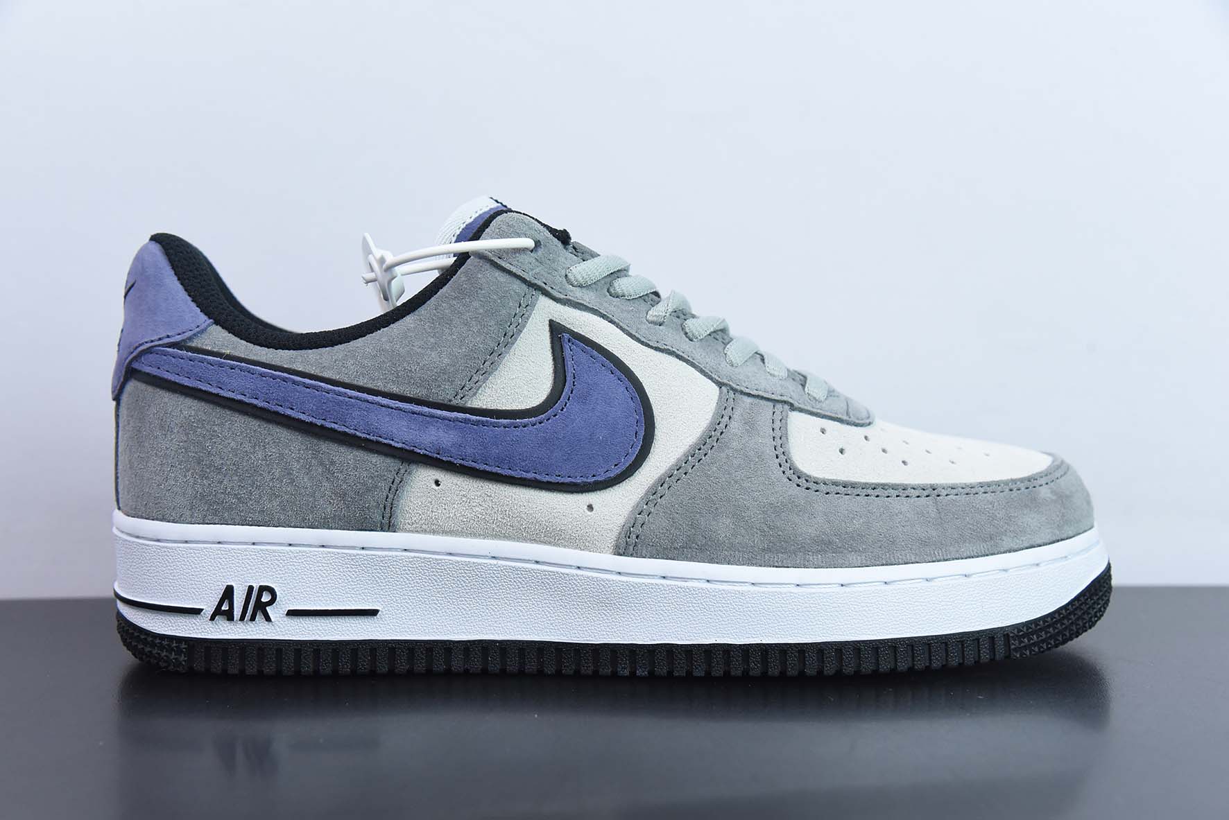 EAW29607935B Nike Air Force 1 Low '07 gray-purple swoosh suede Air Force 1 low-top casual skate shoe, item number: HH96…