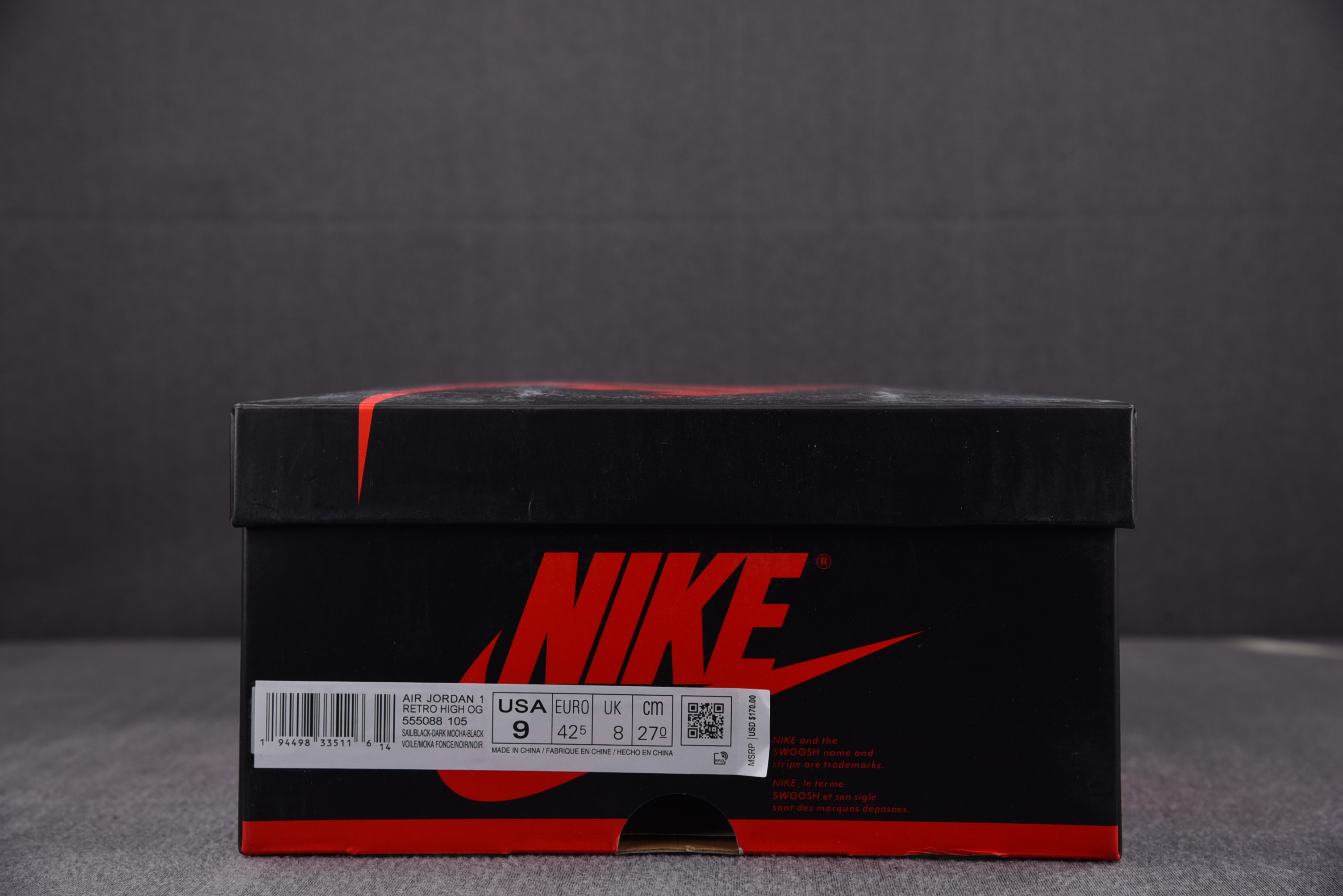 AJ1小倒钩高帮鞋码36-47.5纯原版出品-AirJordan1RetroHighOGDarkMoch