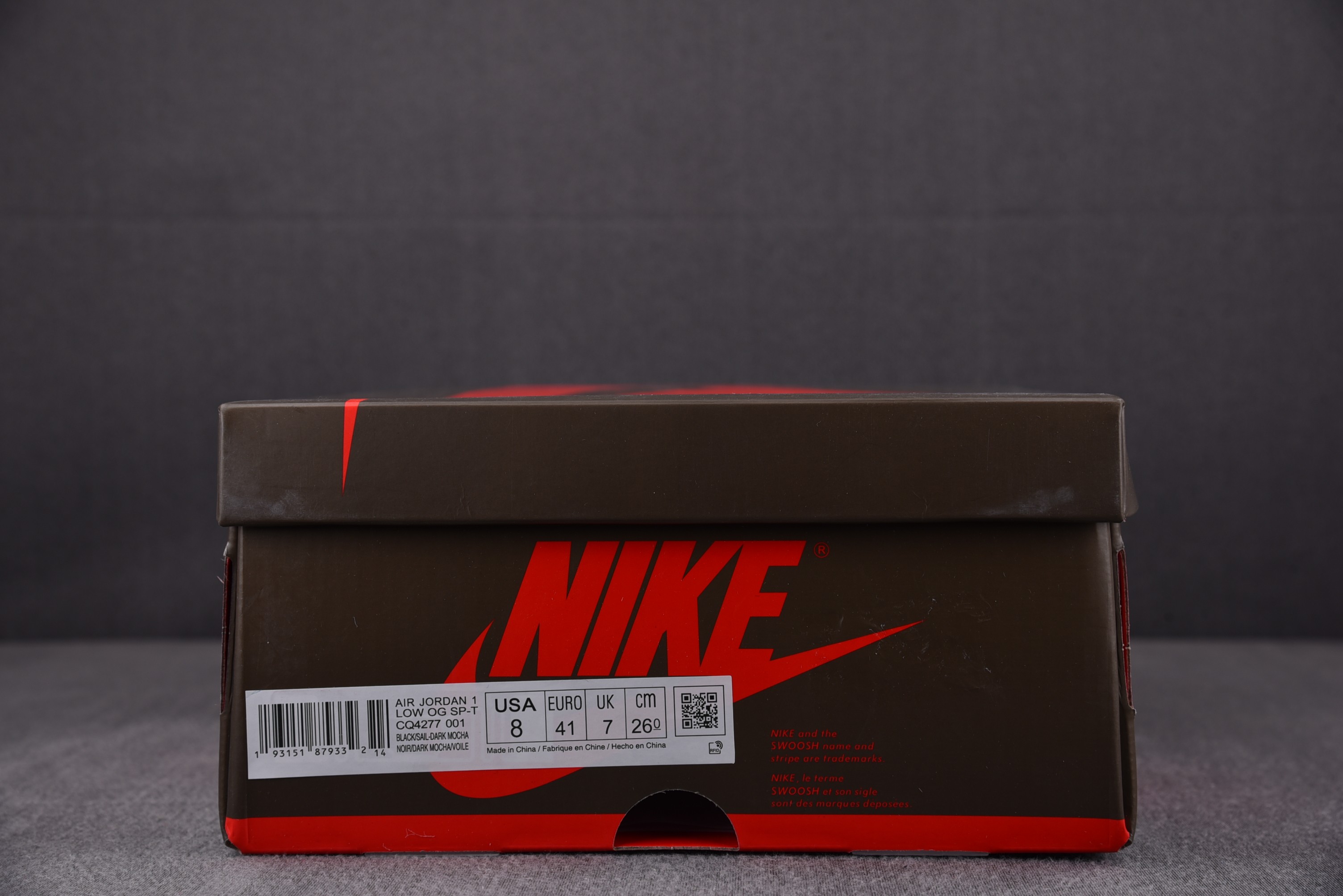 AJ1Low深棕倒钩鞋码40.5-47.5纯原版出品-TravisScottxAirJordan1Low