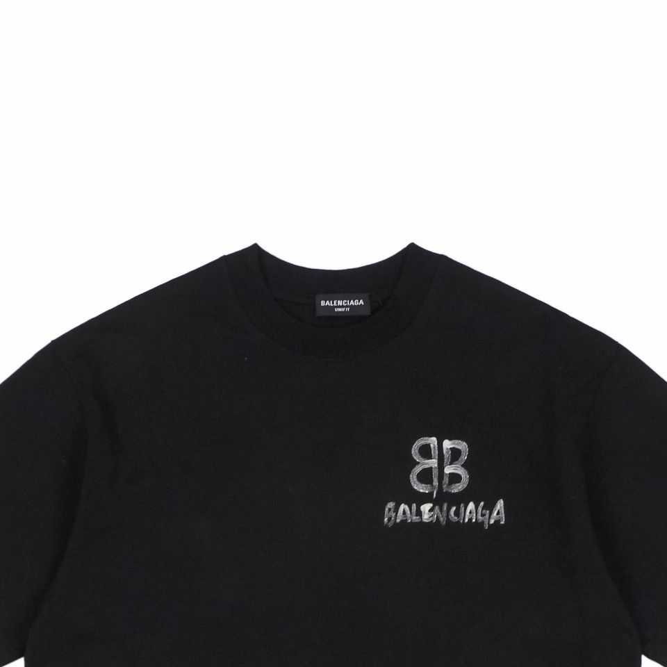 Balenciaga/巴黎世家 23ss 双B手绘夜光印花短袖