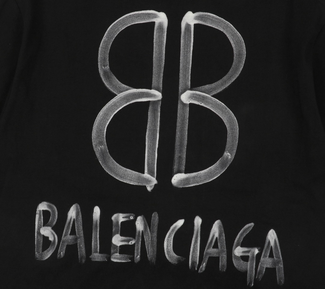 Balenciaga/巴黎世家 23ss 双B手绘夜光印花短袖