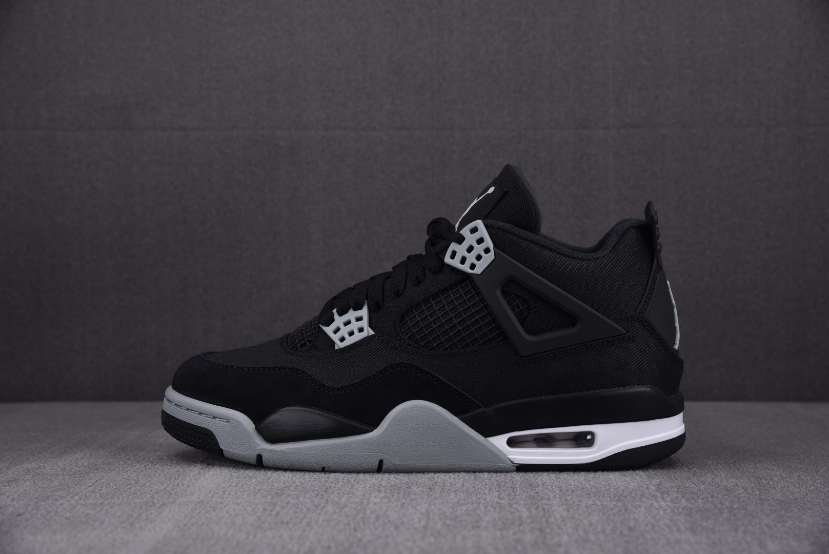 AJ4小阿姆鞋码40-48.5纯原版出品-AirJordan4RetroSEBlackCanvas黑色帆