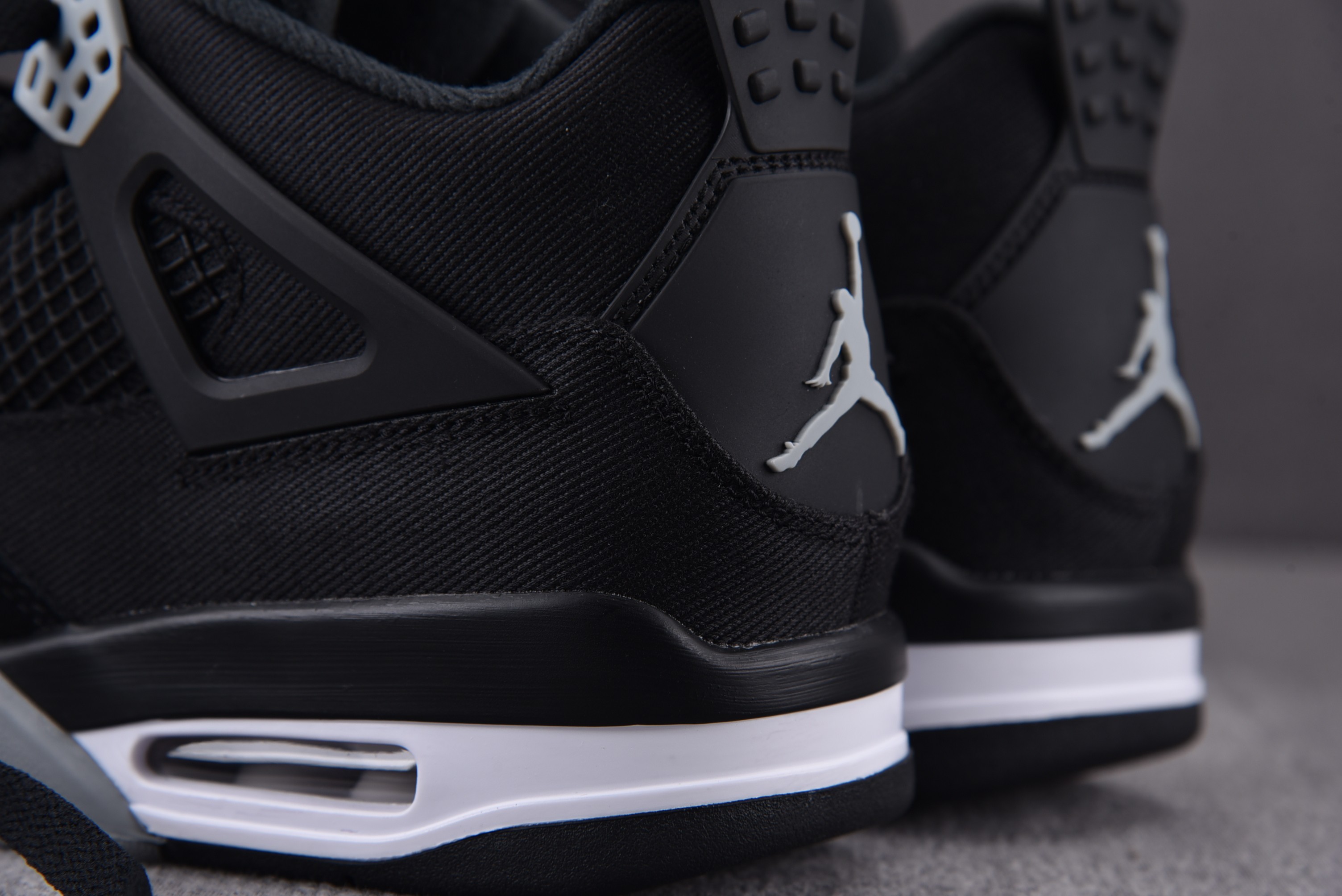 AJ4小阿姆鞋码40-48.5纯原版出品-AirJordan4RetroSEBlackCanvas黑色帆