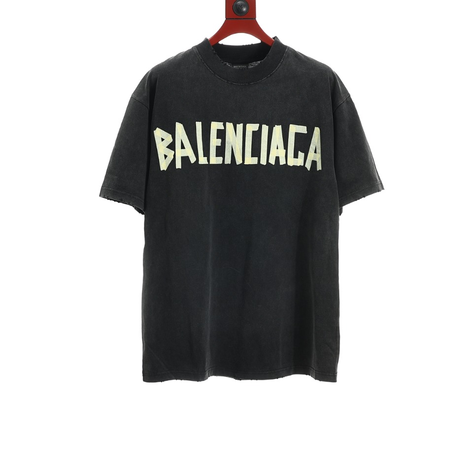 Balenciaga巴黎世家BLCG 胶带字母短袖T恤