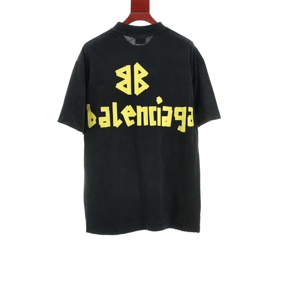 Balenciaga巴黎世家BLCG 胶带字母短袖T恤