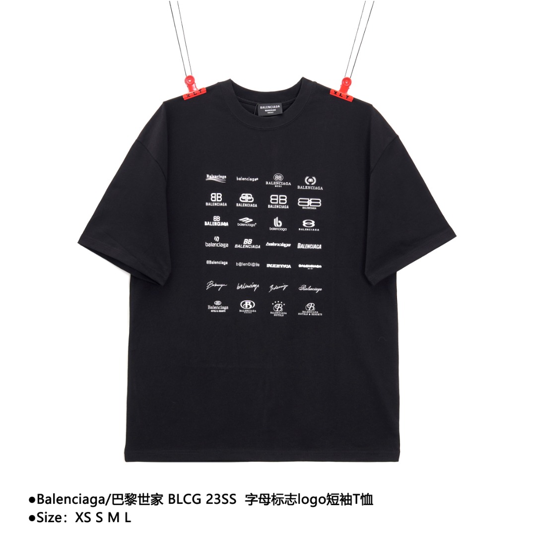 Balenciaga/巴黎世家BLCG 23SS 字母标志logo短袖T恤