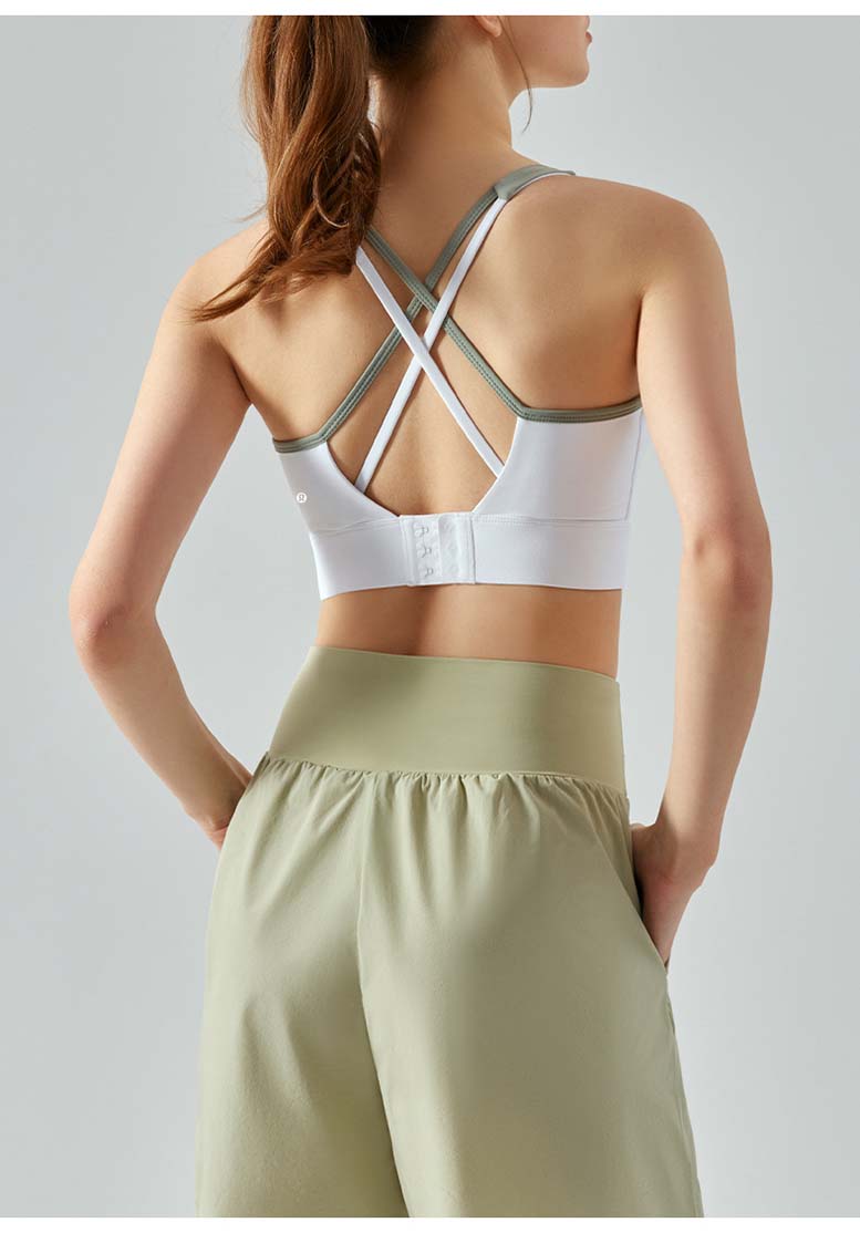 Lululemon sports bra training white with sage green yoga