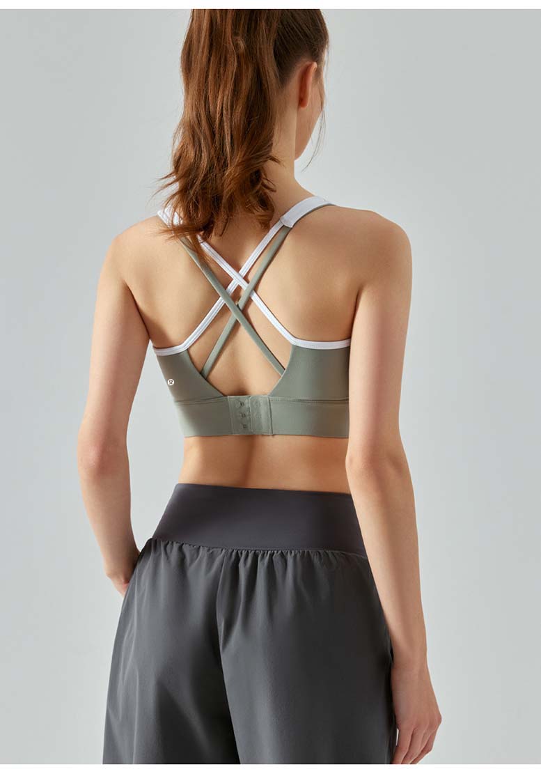 Lululemon sports bra training white with sage green yoga