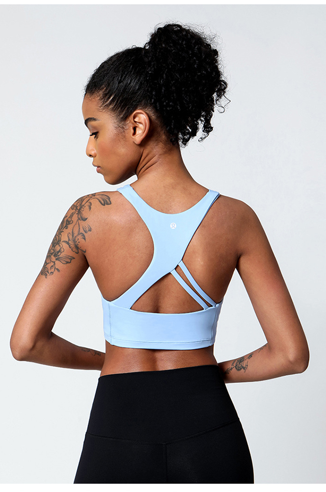 Lululemon sports bra training light blue yoga