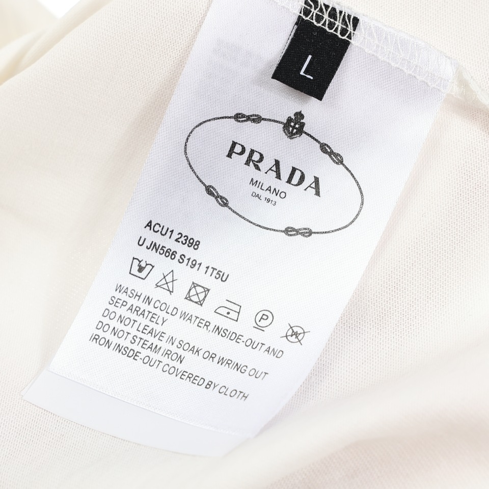 170 Prada/普拉达 23Ss领口经典三角标短袖T恤