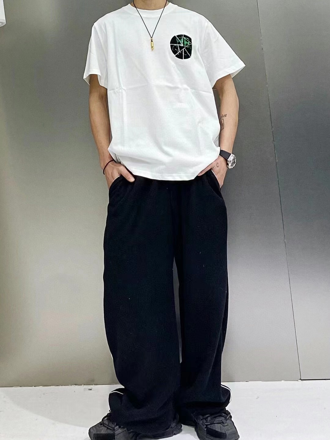 BalenciagaGucci 巴黎世家古驰联名 白绿 涂鸦短袖