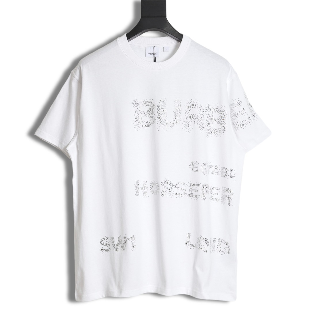 200 Burberry 巴宝莉 23SS Horseferry烫钻LOGO短袖T恤