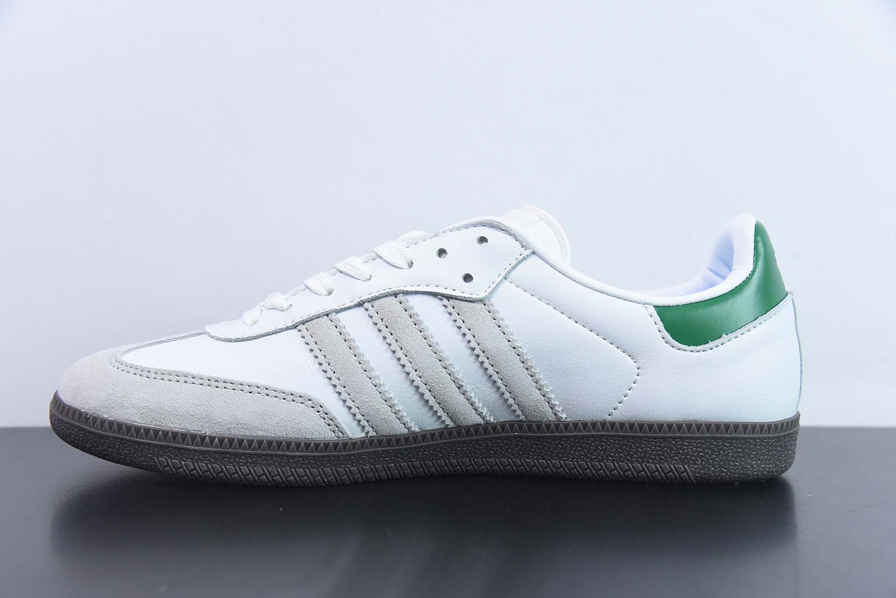 KITH x AD Originals Samba OG"Classics Program"桑巴联名白浅灰深绿烫金”货号:FX5398