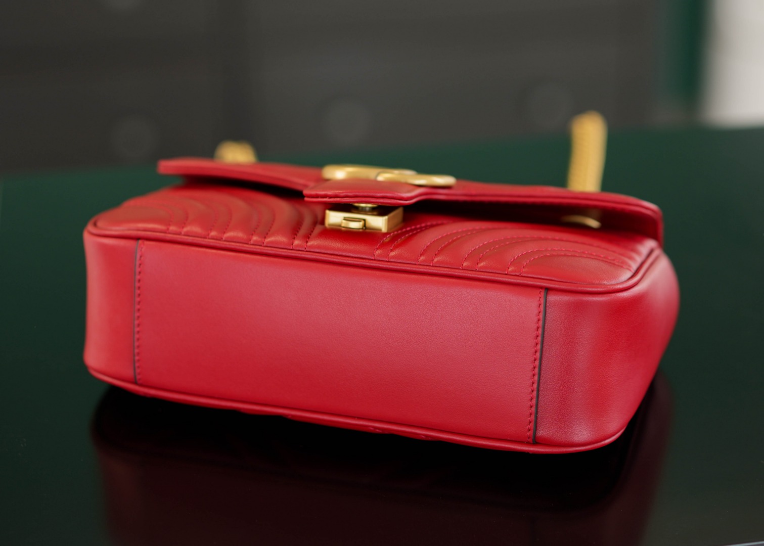 正品级Marmont系列肩背包经典款红色22cm原厂皮全铜五金正品售价18.000独家原厂皮发售限量级别