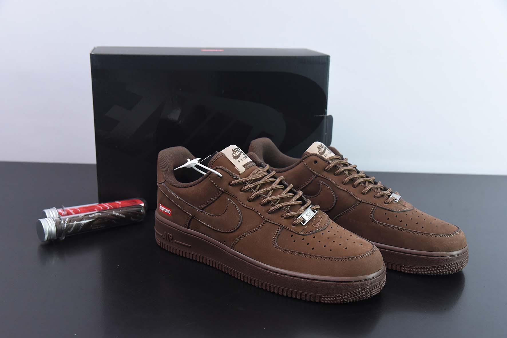 Nk Air Force 1 Low x Supreme 深棕摩卡 SUP联名 空军一号低帮休闲板鞋 货号:CU9225-200