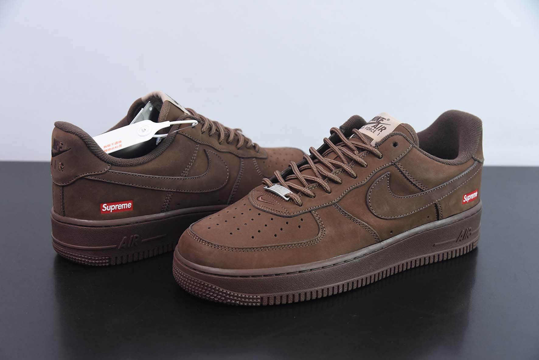 Nk Air Force 1 Low x Supreme 深棕摩卡 SUP联名 空军一号低帮休闲板鞋 货号:CU9225-200
