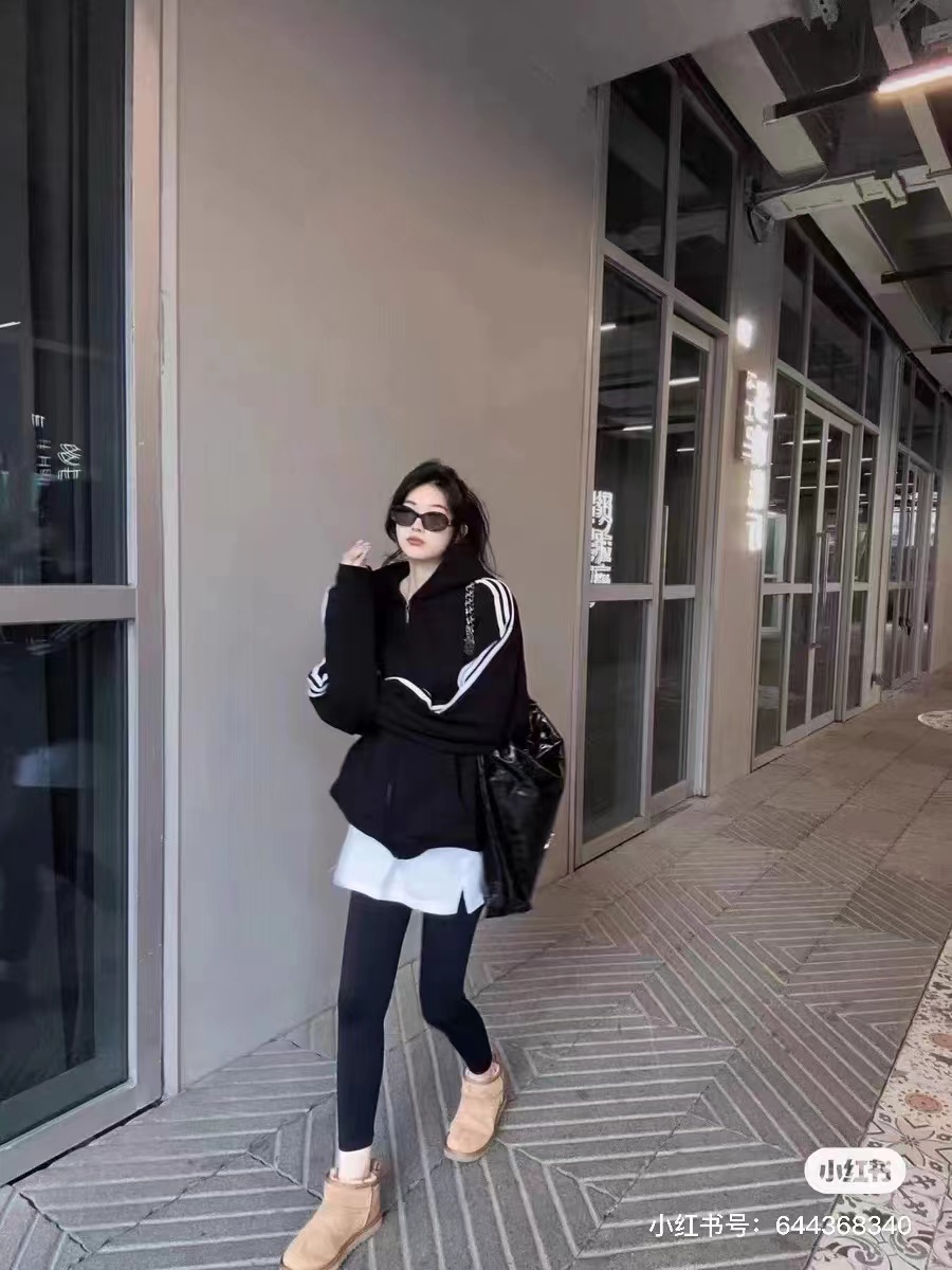 上身素材# Balenciaga/巴黎世家 X Adidas 联名款拉链运动连帽衫外套