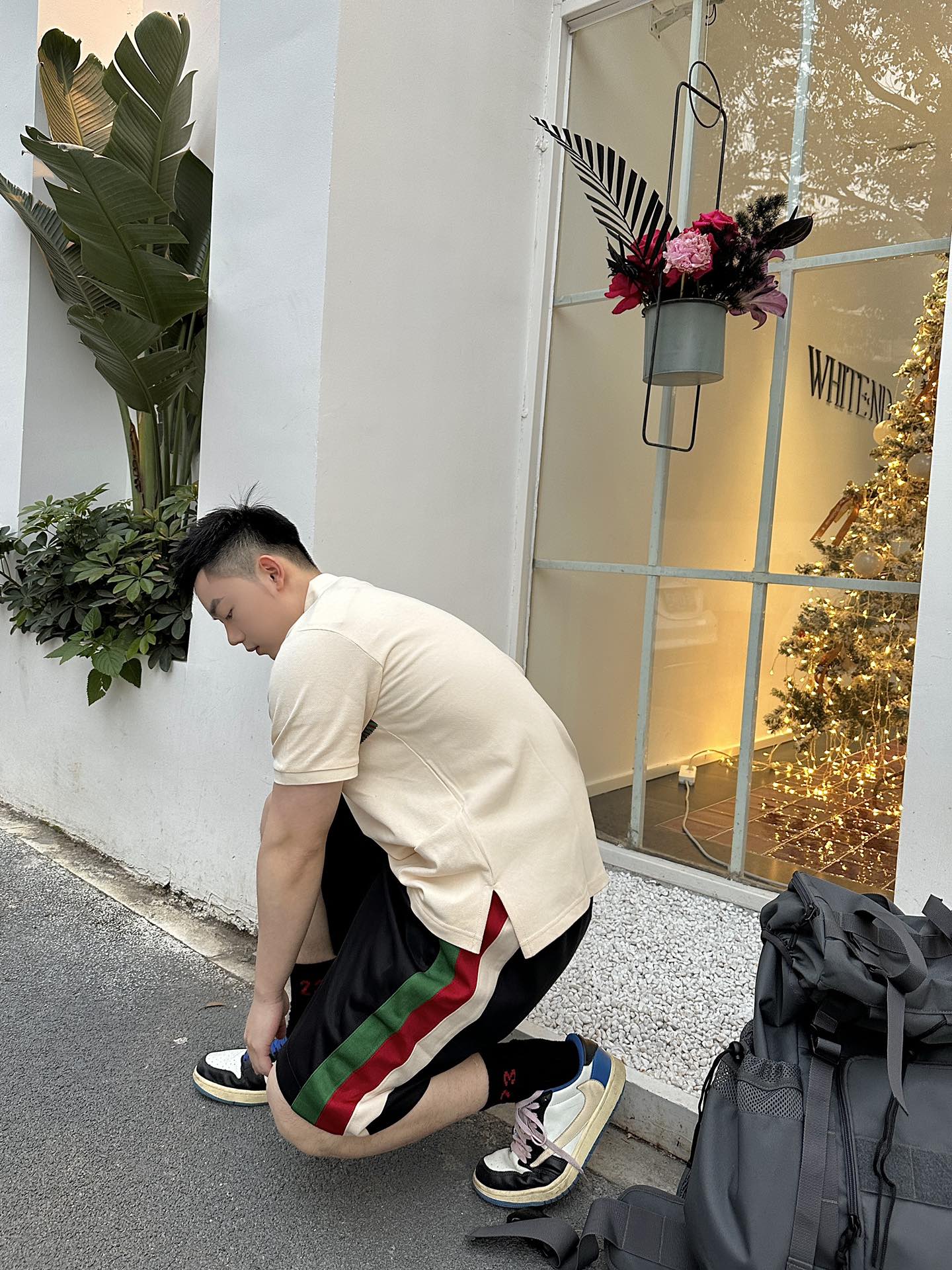 上身素材# Gucci/古驰 麻花腰带刺绣LOGO翻领Polo短袖