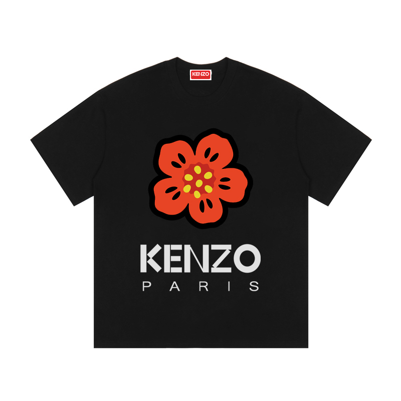 Camiseta de manga corta del equipo universitario de la jungla 'BOKE FLOWER' con logo de flor grande en el pecho de Taka…