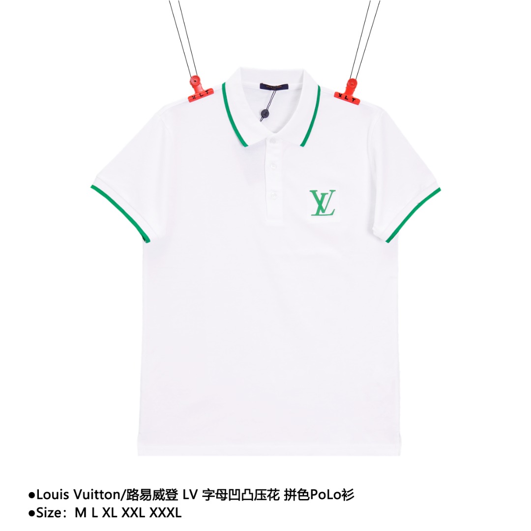 Louis Vuitton/路易威登 LV 字母凹凸压花 拼色PoLo衫 ogo标识精致升级,灵感源自八十年代复古 原版面料 官方同款 同缸染面料 手感舒服 春夏最新砖柜同步 时尚又个性 超级百搭好看的一款 男女都非常合适 人手必备款 吊牌 领标 水洗麦 三标齐全 款式编号:Q-4560560618
