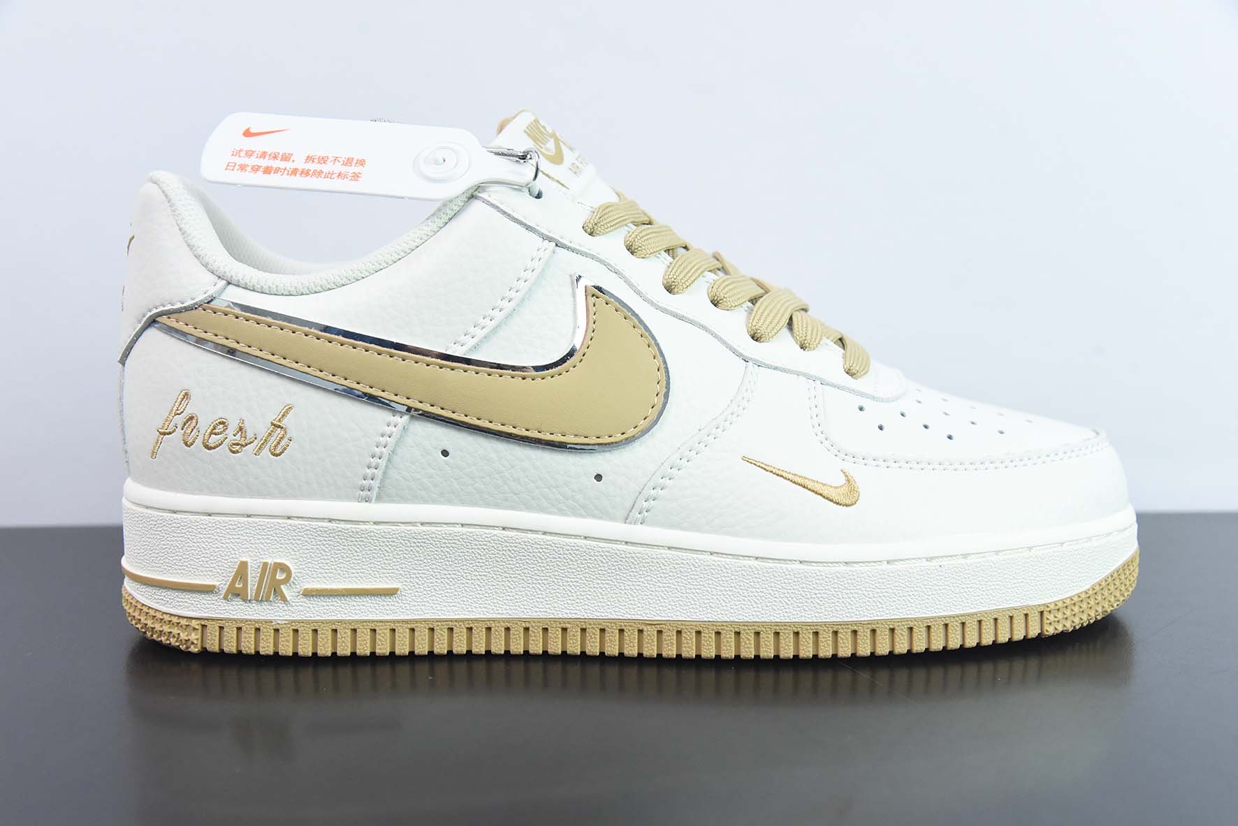 Nike Air Force 1 Low '07 “Keep Fresh”卡其银小勾低帮空军一号低帮运动鞋 货号:BM1996-055