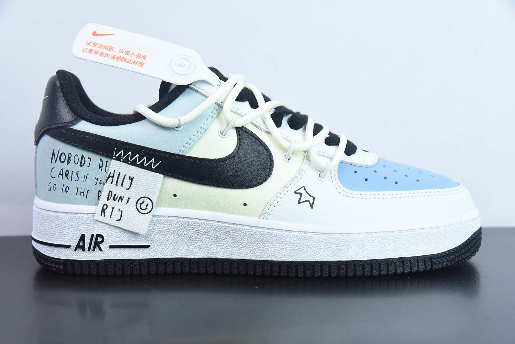 Air Force 1'07 Low"White/Beige/Light Blue"空军一号“白米浅蓝黑皇冠涂鸦绑绳”DH7561-102