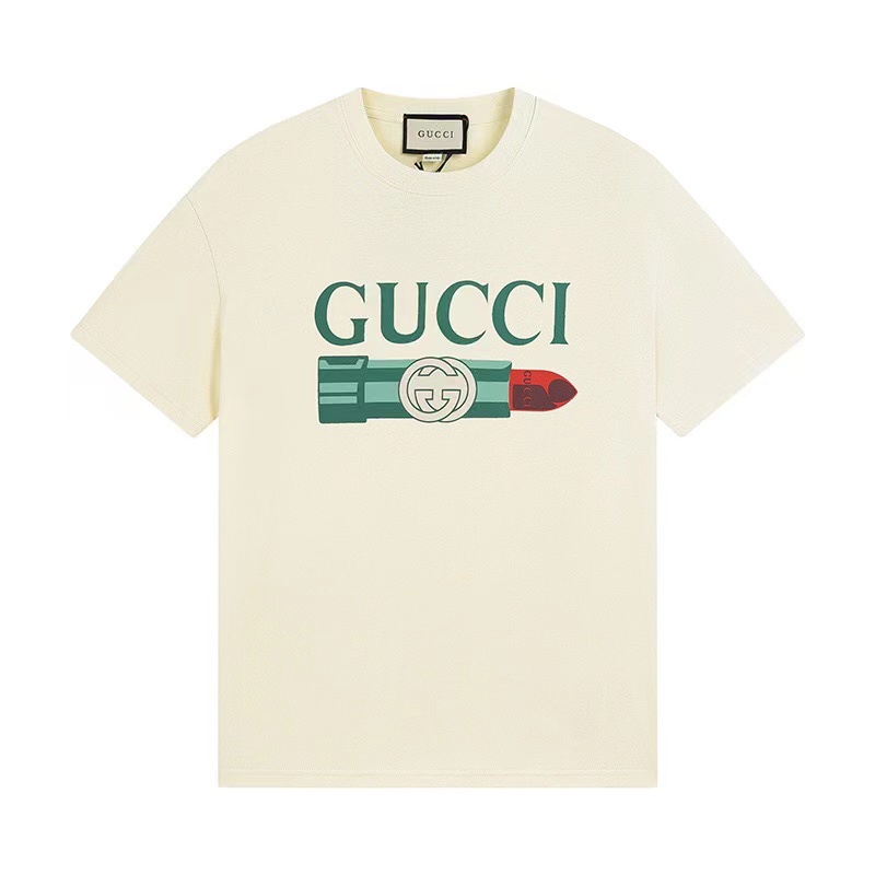 Gucci Odzież T-Shirt Żółty Unisex Kolekcja letnia Fashion