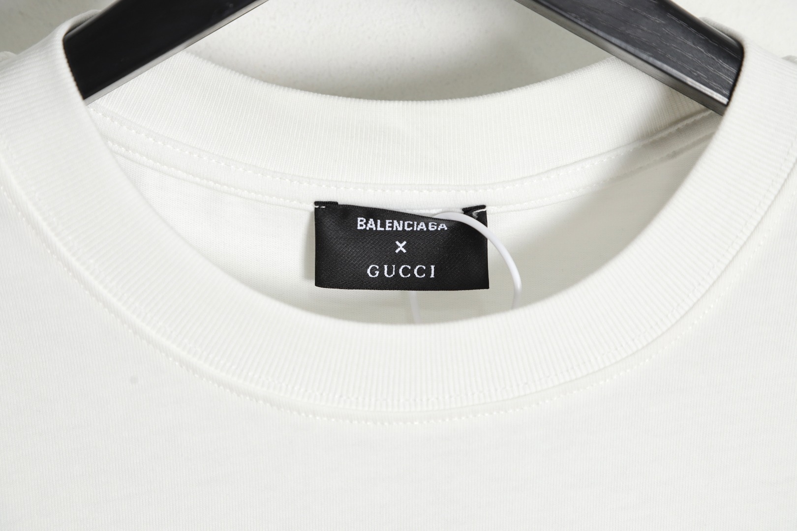 Balenciaga gucci 巴黎世家古驰联名 绿黄logo流体涂鸦印花短袖