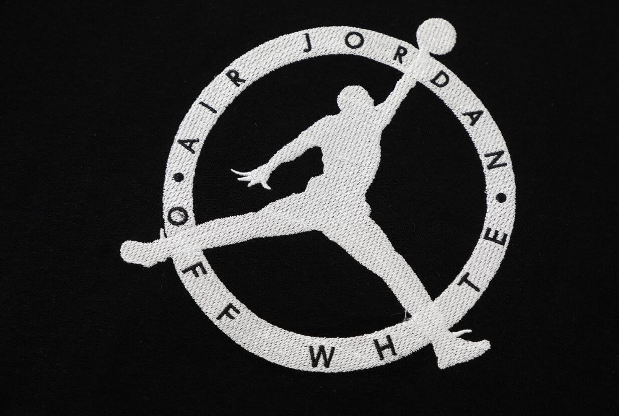 170 高版本OFF-WHITE × Jordan 乔丹 ow乔丹联名款刺绣短袖T恤