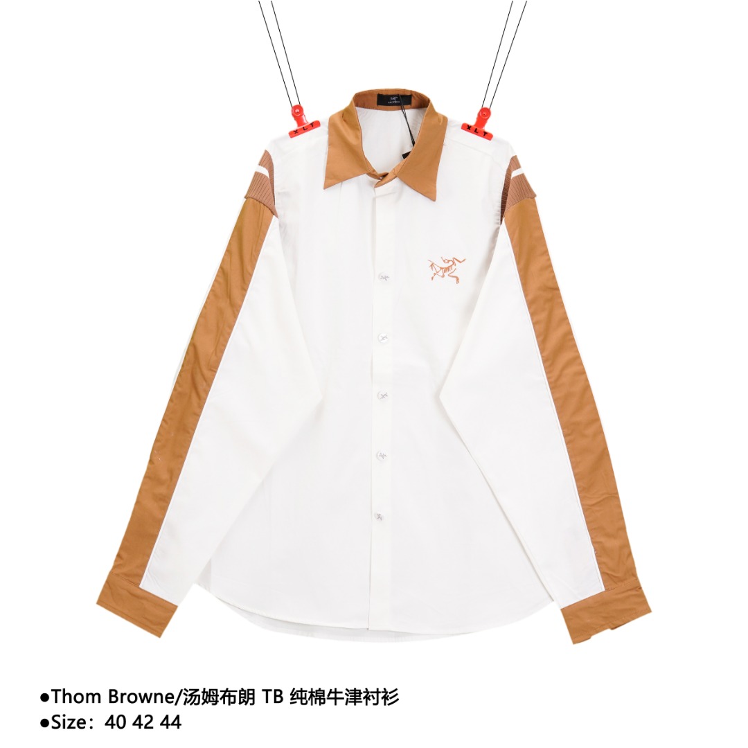 Arc'Teryx/始祖鸟 23春夏拼接衬衫 面料双纱纯棉面布 定制撞色螺纹拼接 胸前3D立体开模logo烫画高品质 所有五金全部原版开模 细节百分百还原 款式编号:LL-5605065024