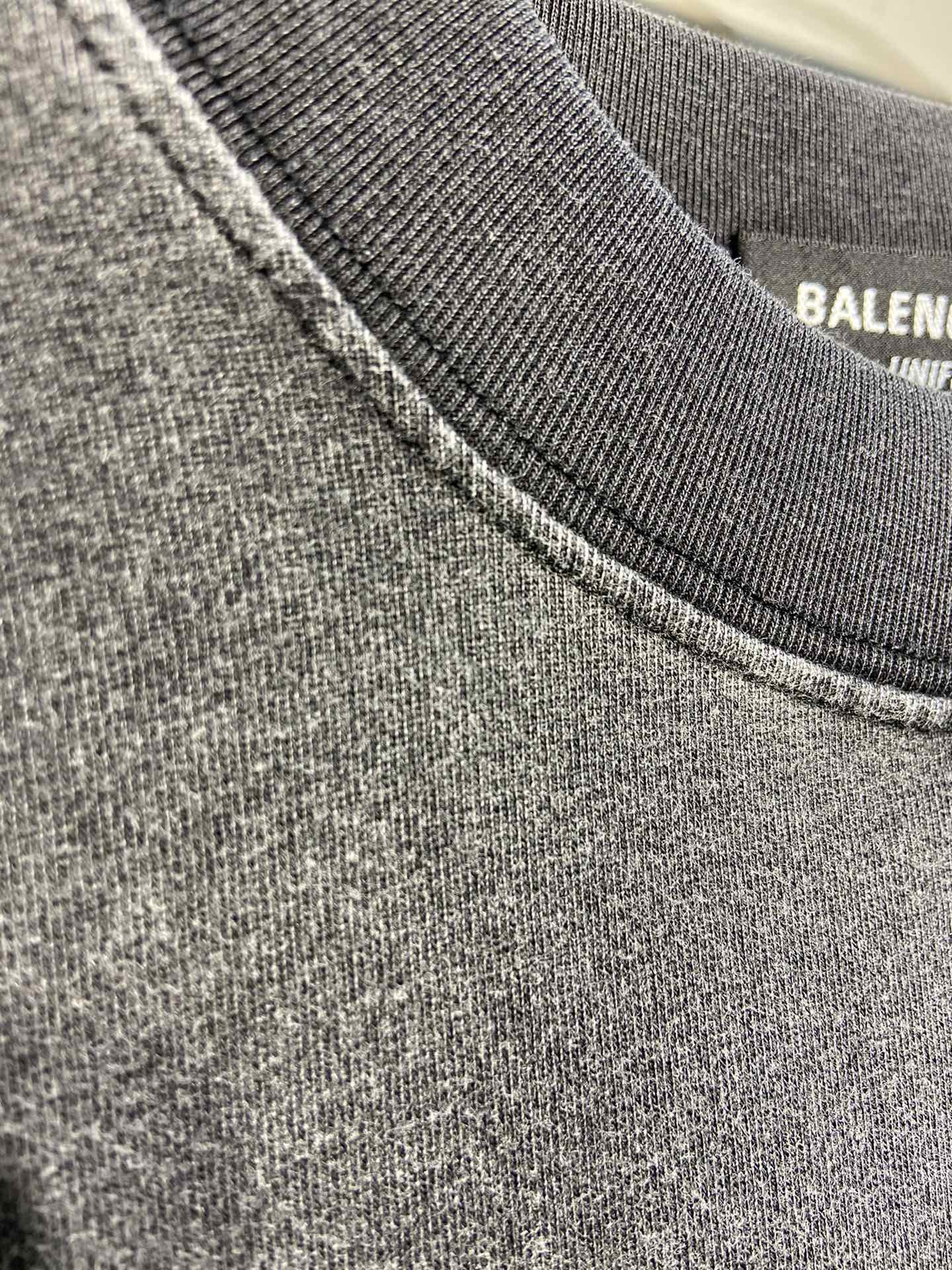 170 高版本BALENCIAGA巴黎世家洗水做旧刺绣短袖